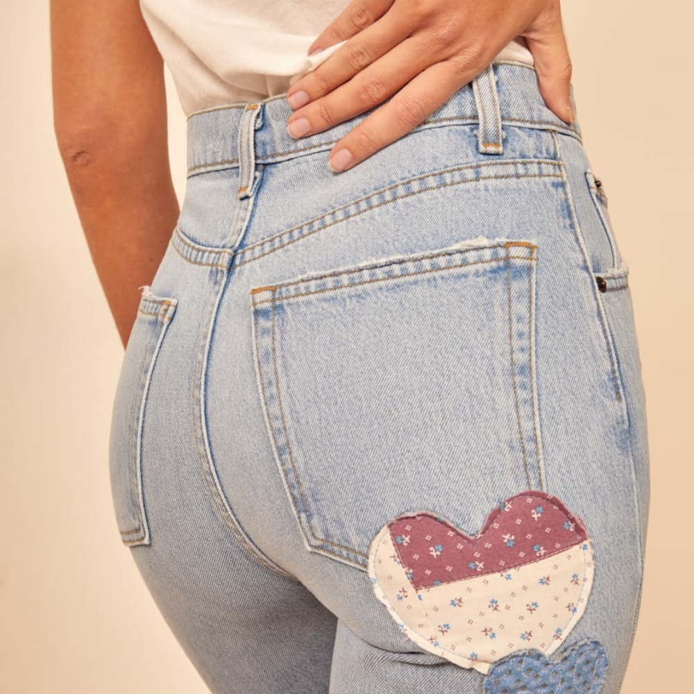 Reformation cynthia flower patch jean